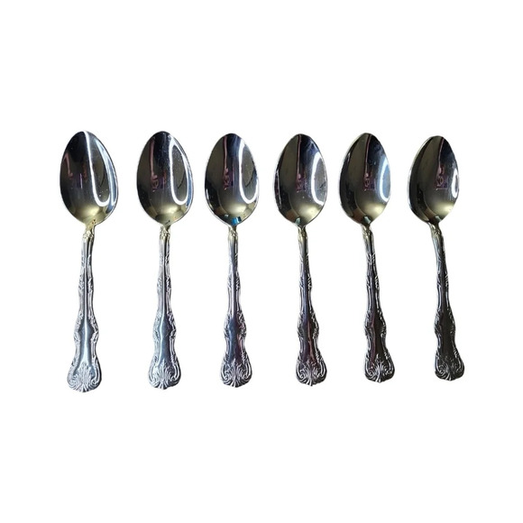 6 PC Reed & Barton Select 18/10 Stainless Victoria Pattern (??) Spoons Teaspoons - Picture 1 of 14